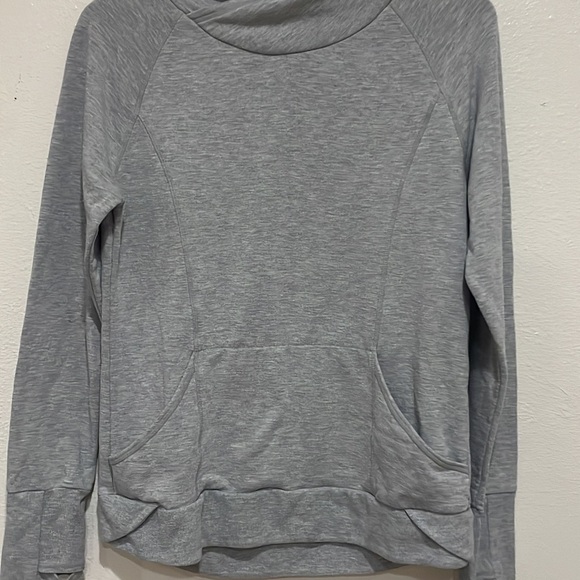 90 Degree By Reflex Gray Cowl Neck Sweatshirt - Picture 4 of 9